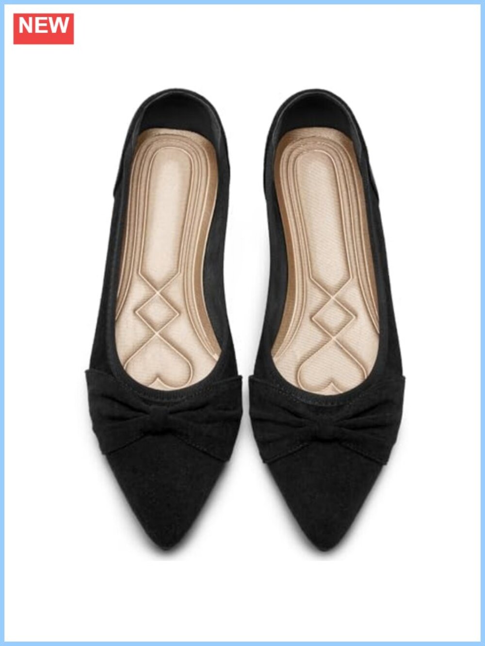 Pointed Toe Ballet Flats Comfortable Dressy Slip-On Faux Suede